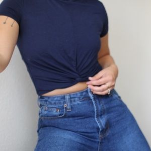 Navy Blue Crop top